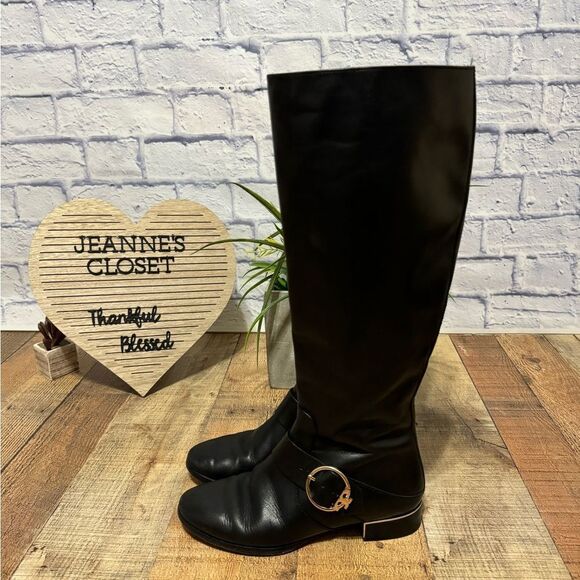 Tory Burch Black Sofia Riding Boots - Picture 4 of 14